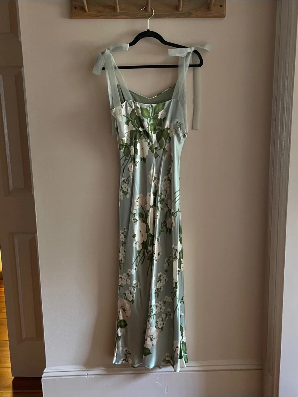 Reformation Alene Silk Slip Midi Dress with Tie Straps - Picture 4 of 15